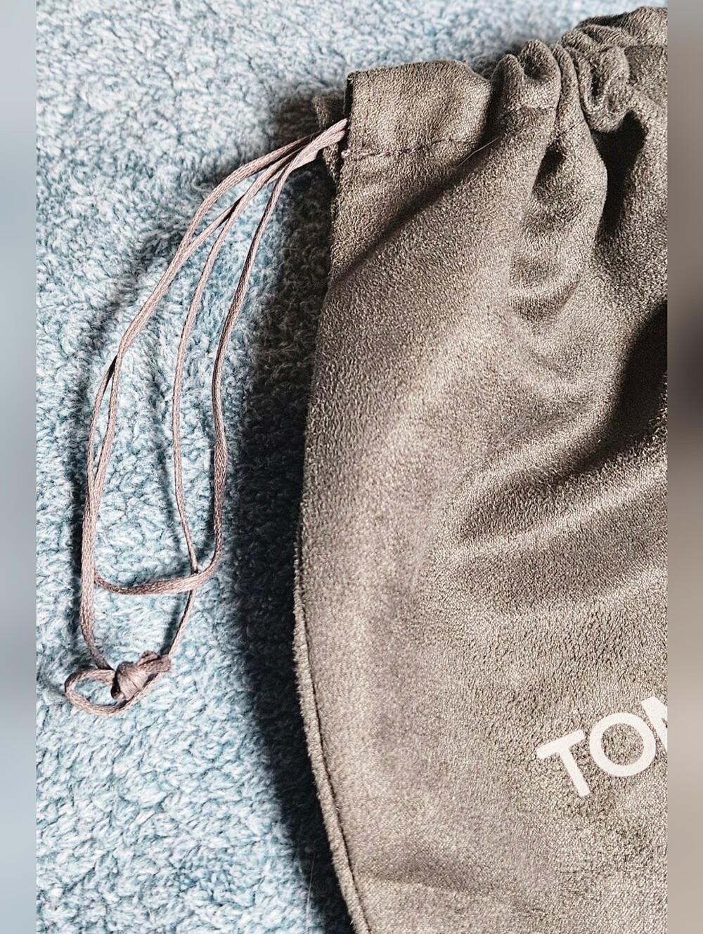 Authentic Tom Ford Dark Gray Soft Suede Cotton Drawstring Dust Bag Jewelry Pouch - Picture 4 of 8